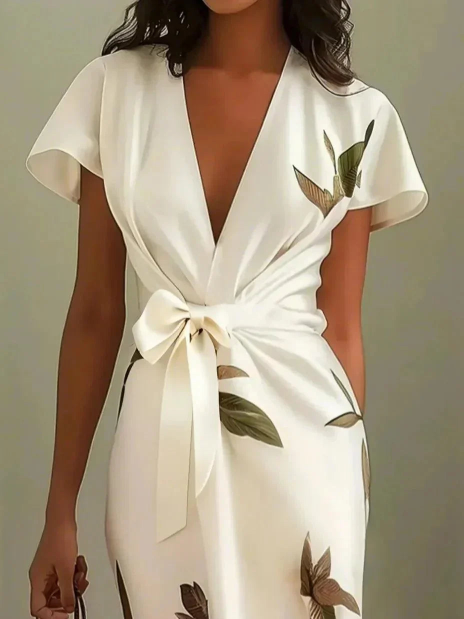 Rebecca | Chic Midi Dress with Elegant Wrap Design