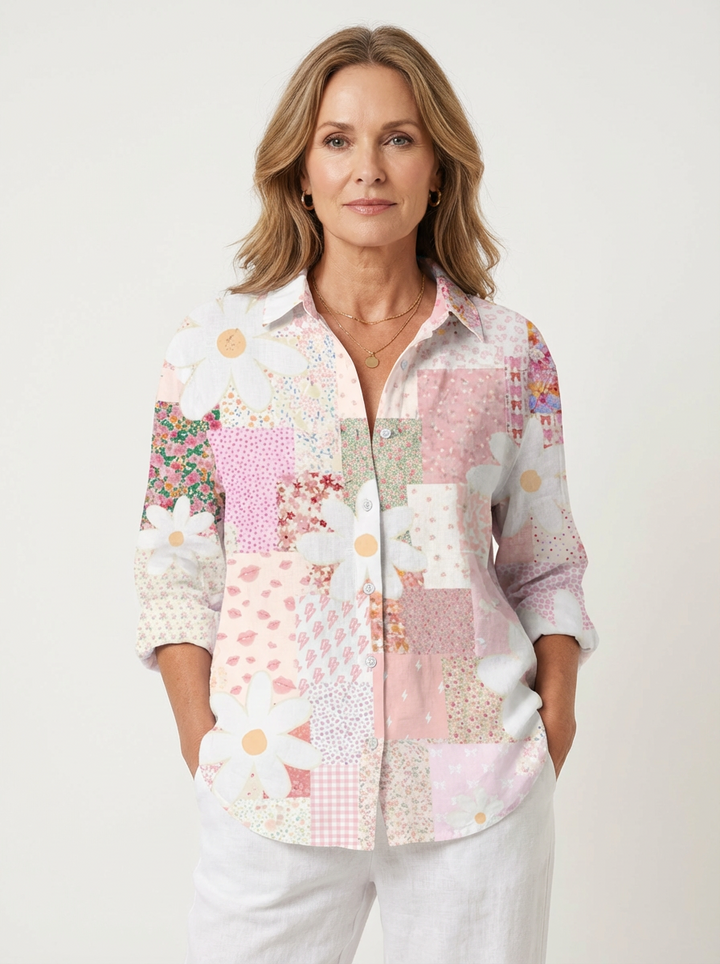Fanny | Floral Patchwork Daisy Top