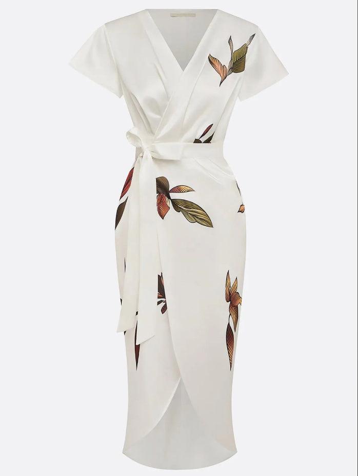 Rebecca | Chic Midi Dress with Elegant Wrap Design