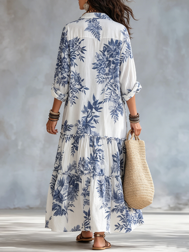 Dahlia™ | Bohemian Blue Floral Maxi Dress