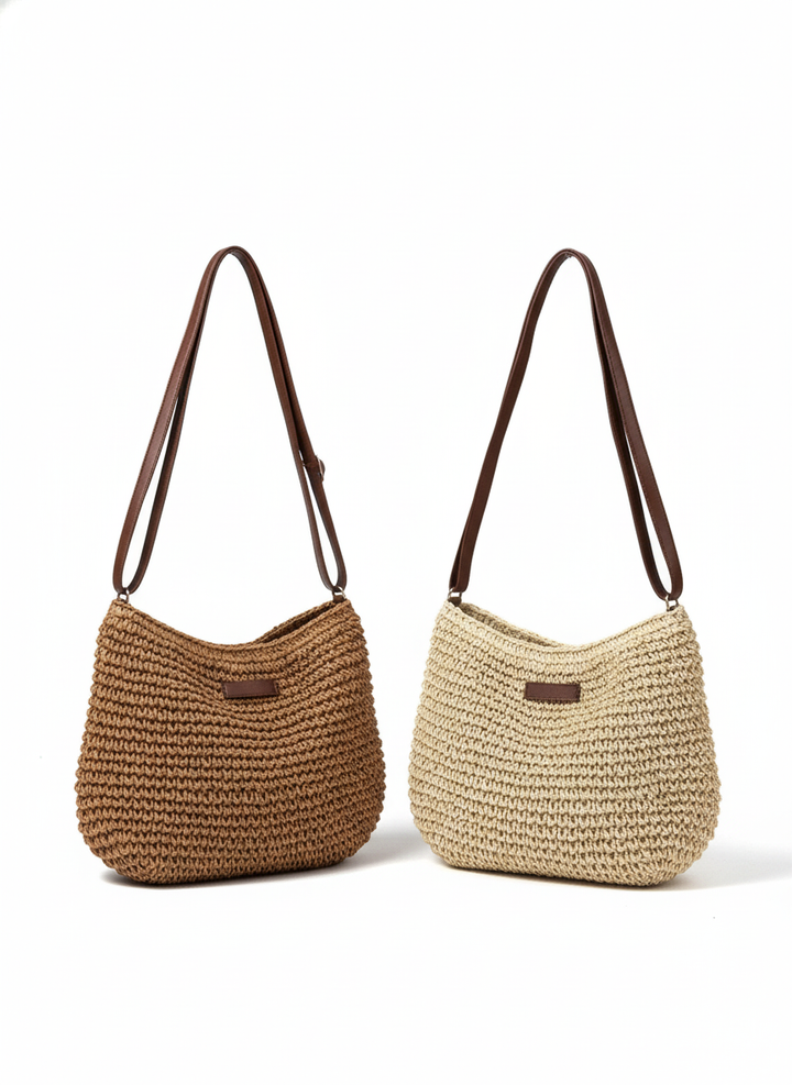 White Straw Shoulder Bag