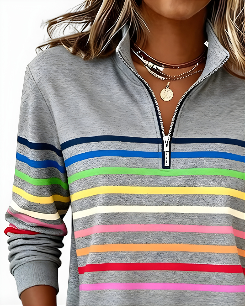 MARIS™ Top zip casual stripes
