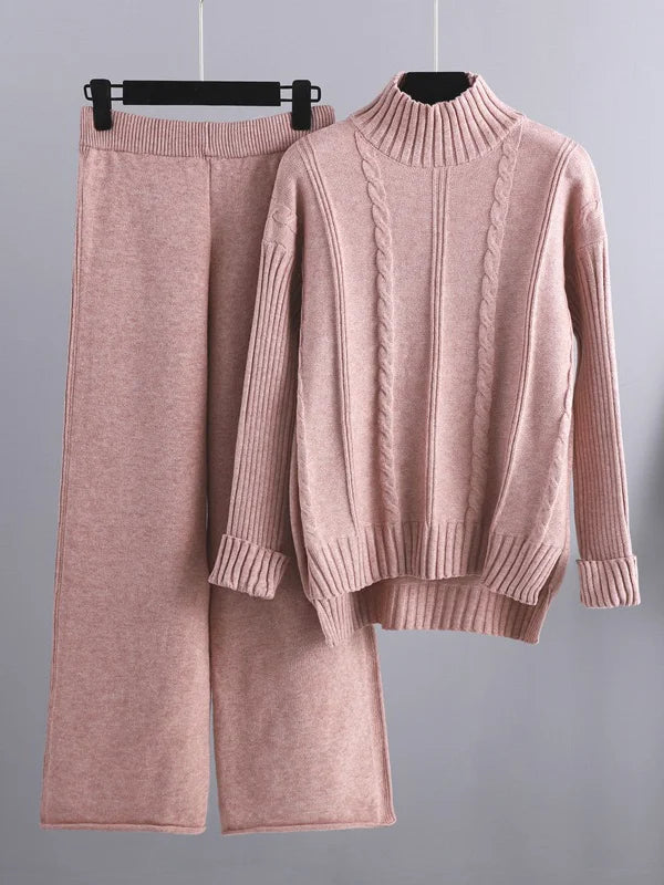 Michelle | Cozy Two-Piece Cable Knit Lounge Ensemble