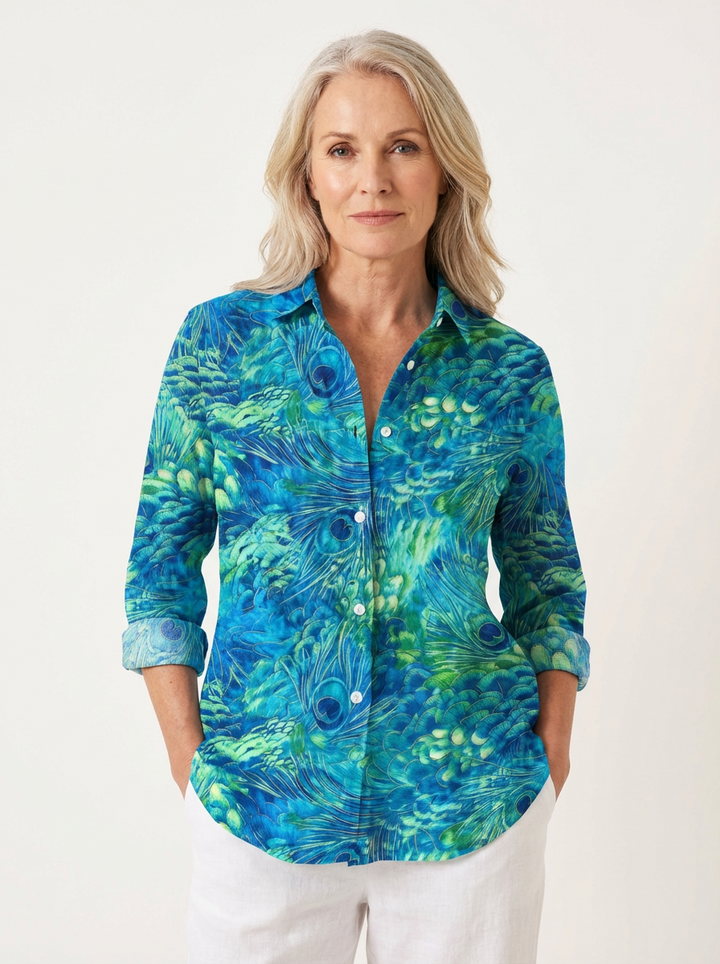 Florina | Elegant Peacock Grace Blouse