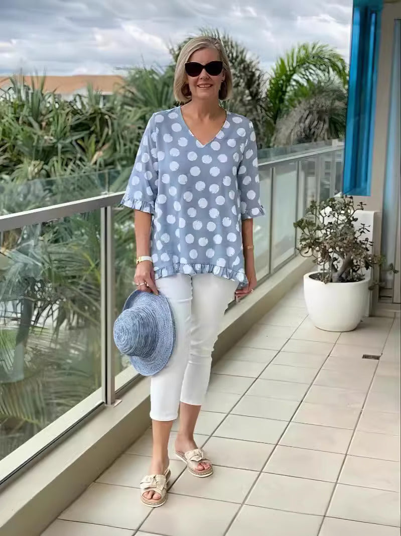 Jasmine | Stylish V-Neck Blouse