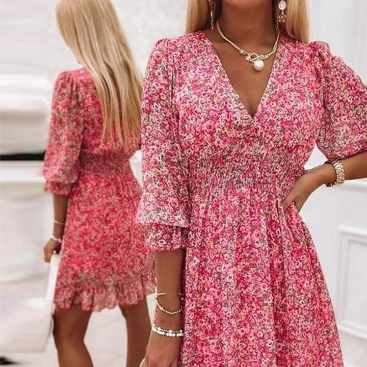 Nissia™ | Floral Ruffle Mini Dress