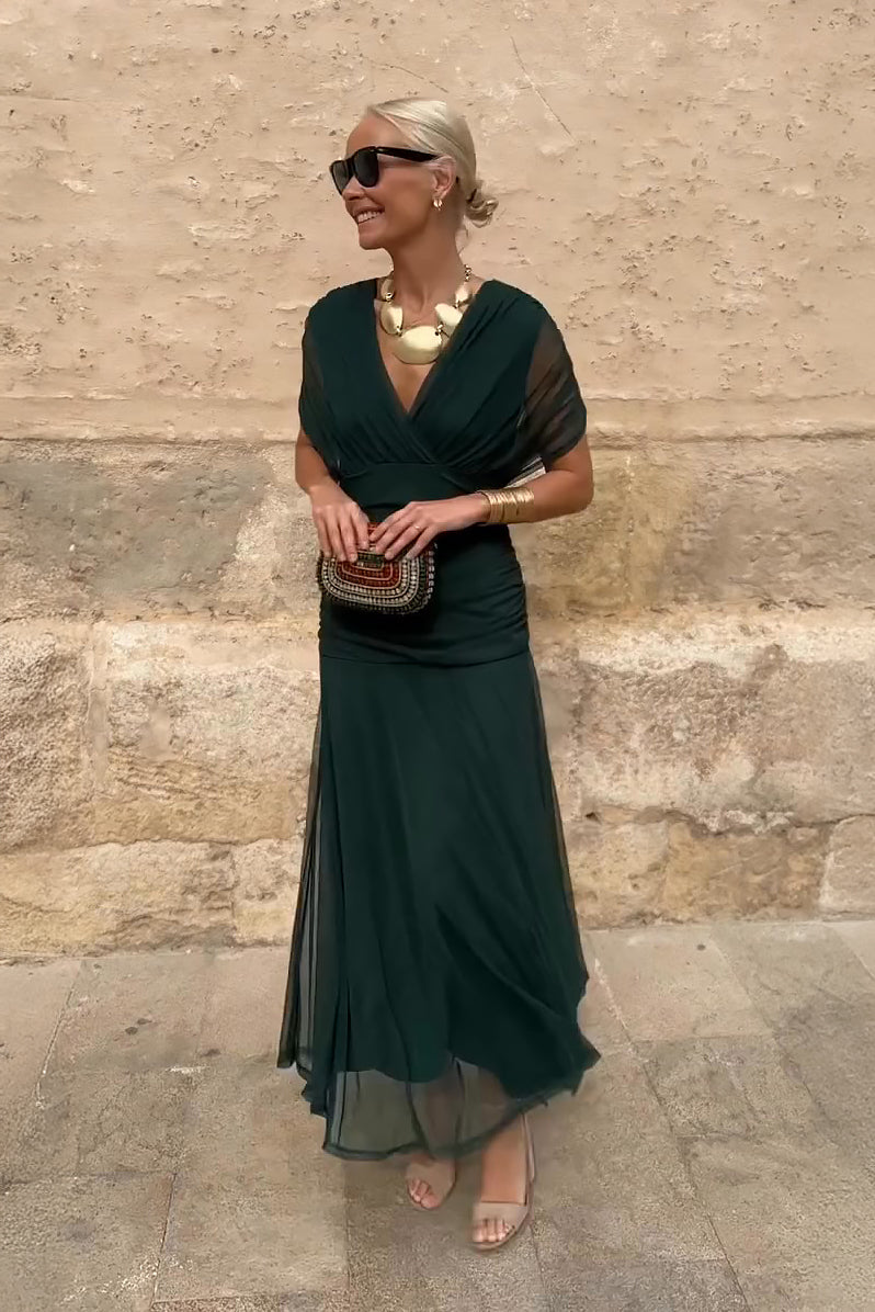 Bella™ | Chic V-Neck Maxi Dress for Enchanting Parties