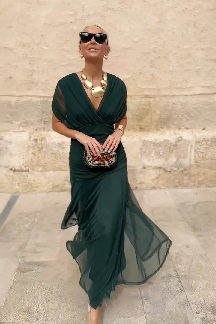 Bella™ | Chic V-Neck Maxi Dress for Enchanting Parties