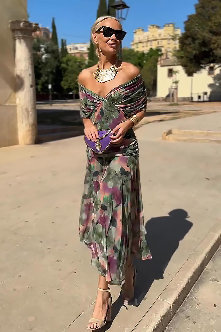 Bella™ | Chic V-Neck Maxi Dress for Enchanting Parties