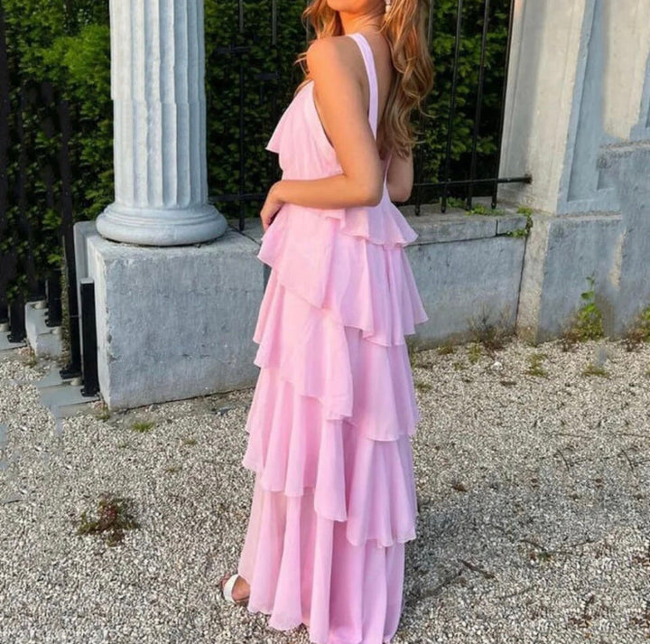 Ayelet™ | Halterneck Ruffle Maxi Dress