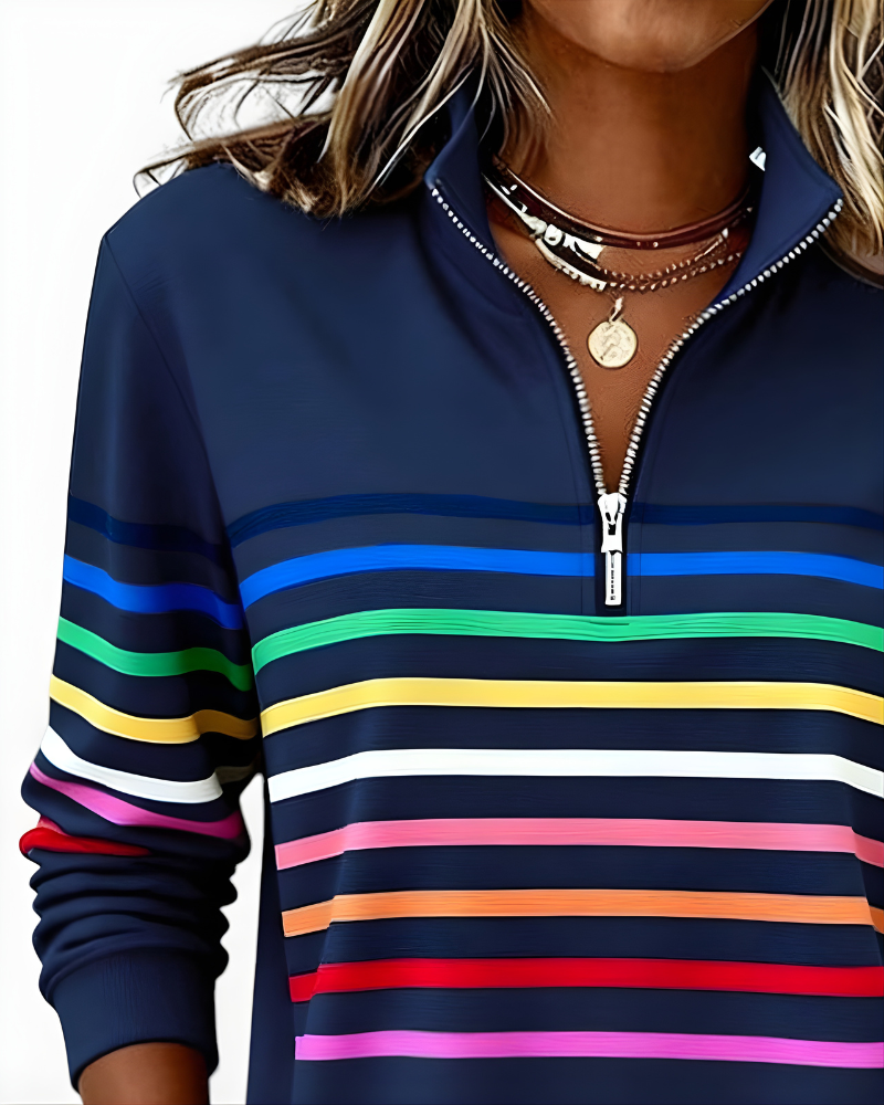 MARIS™ Top zip casual stripes