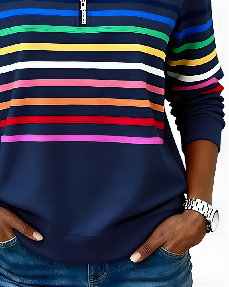 MARIS™ Top zip casual stripes