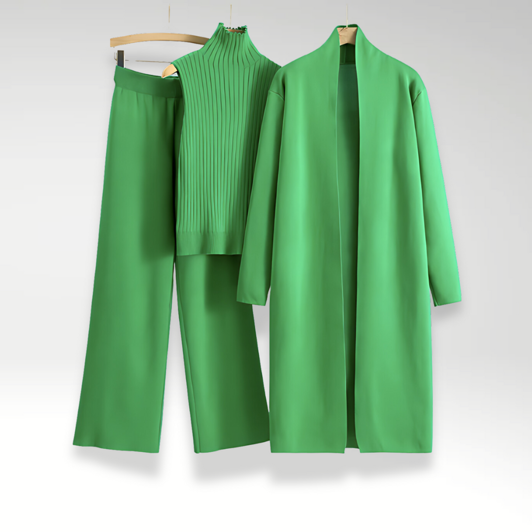 Melissa | Luxe Knit Set: Complete Three-Piece Ensemble