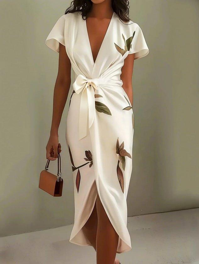 Rebecca | Chic Midi Dress with Elegant Wrap Design