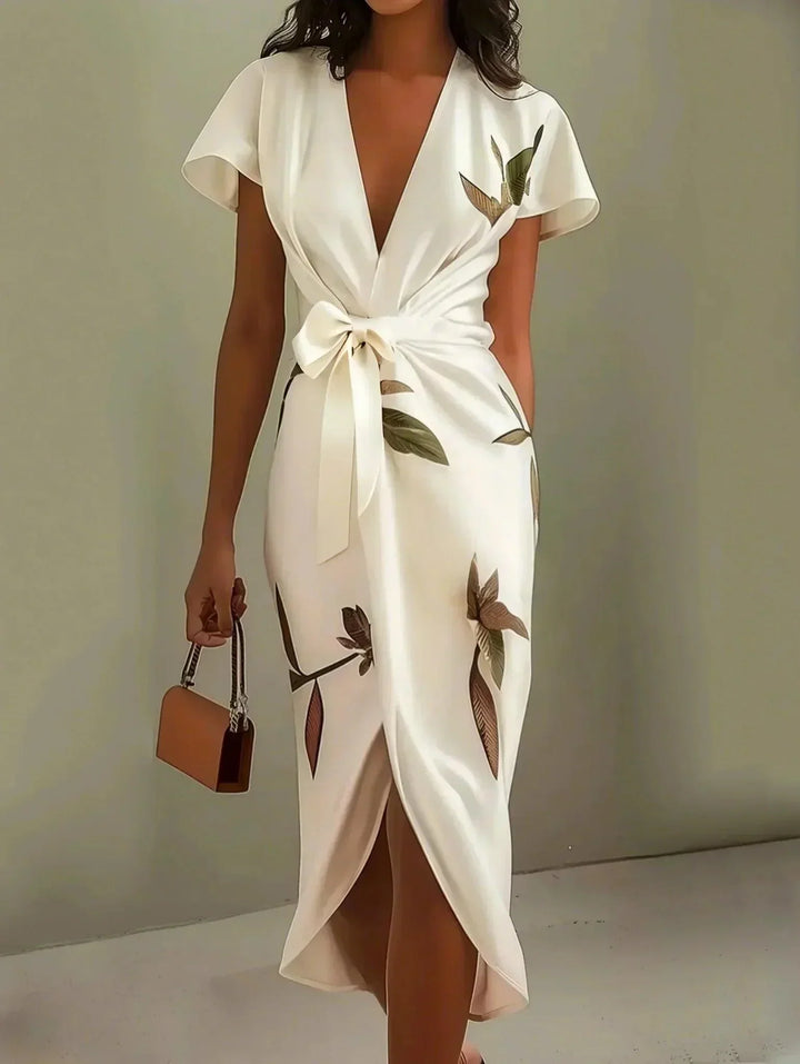 Rebecca | Chic Midi Dress with Elegant Wrap Design