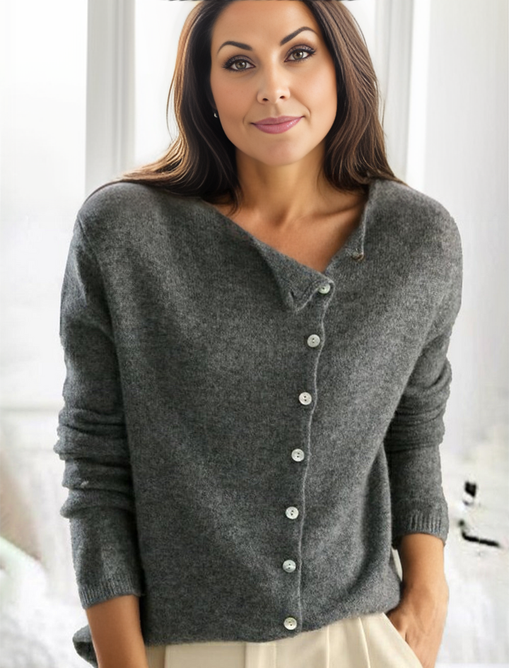 Lightweight Buttoned Womens Stretch Sweater