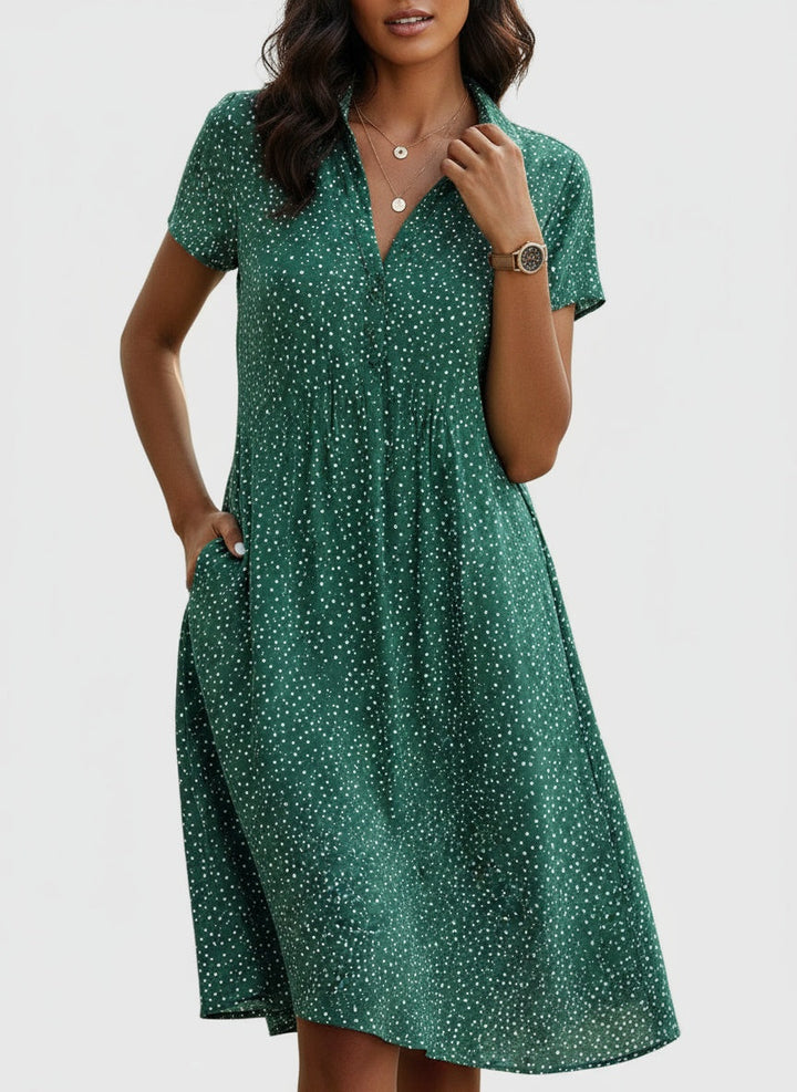 Mary | Midi Dress with Short Sleeves