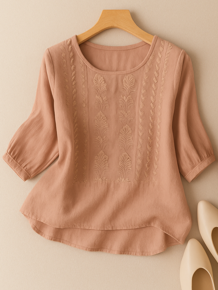 Women’s Embroidered Relaxed Fit Casual Blouse