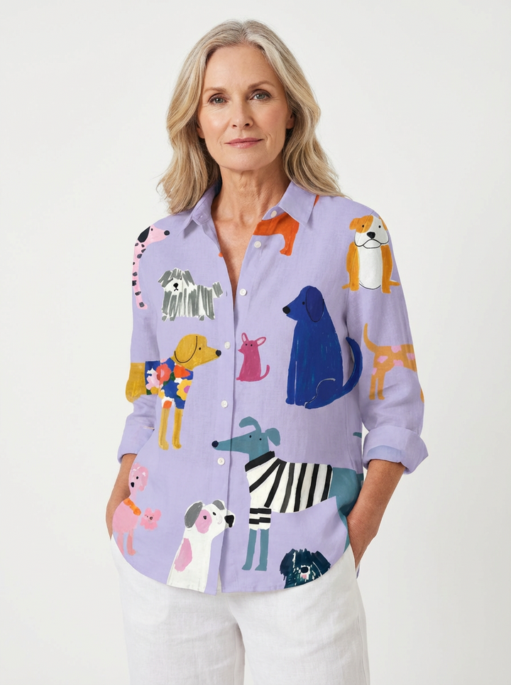 Florence | Fun Canine Print Blouse