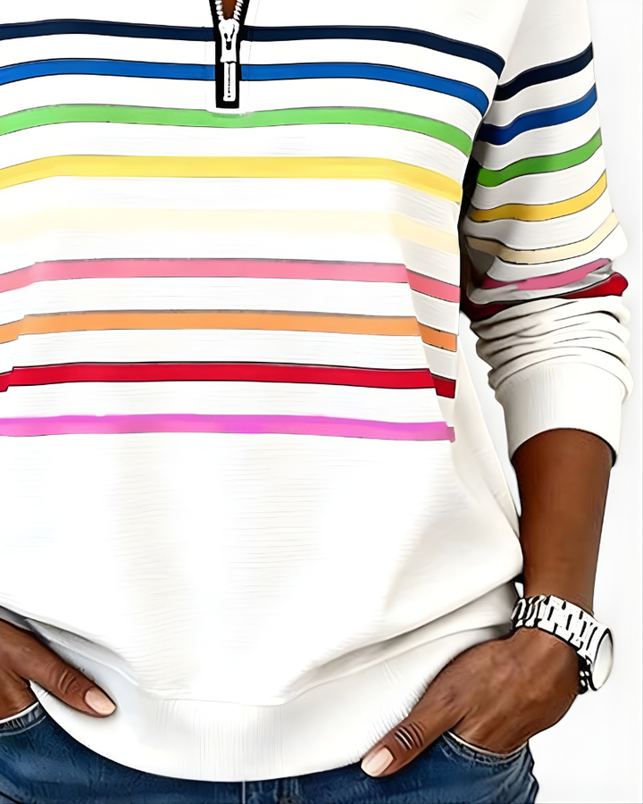 MARIS™ Top zip casual stripes