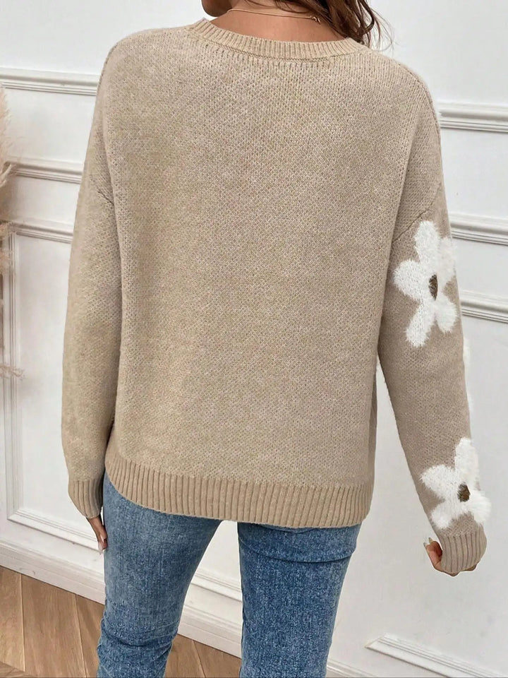 AUTUMN™ Round Neck Knit floral jacquard