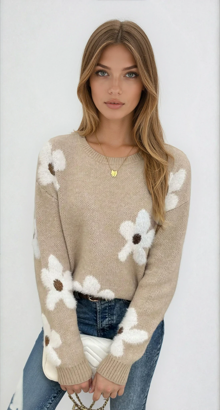 AUTUMN™ Round Neck Knit floral jacquard