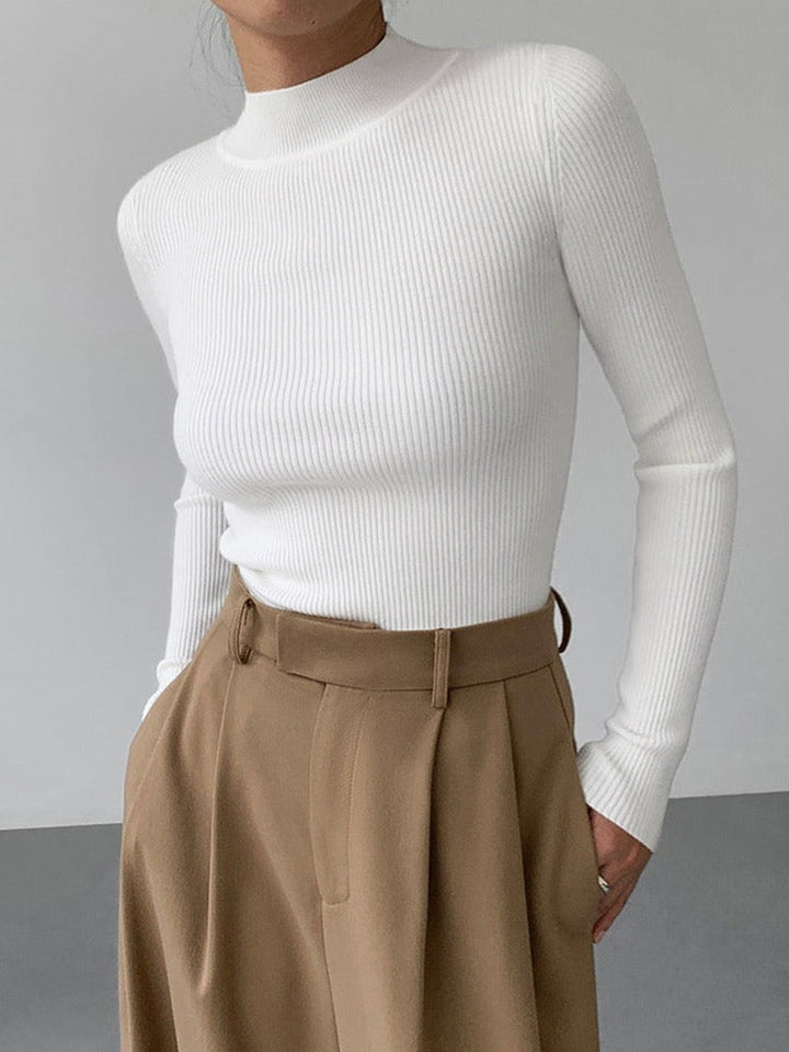 CLEO™ Ribbed High Neck Knit top