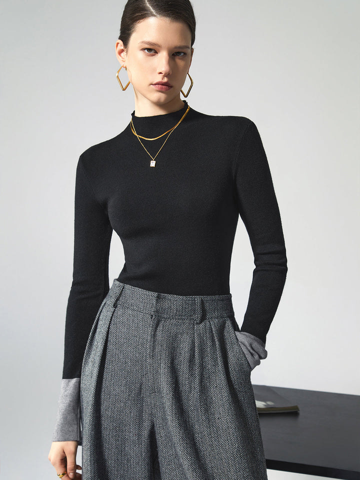 CLAIRE™ Contrast Cuff Knit relaxed fit
