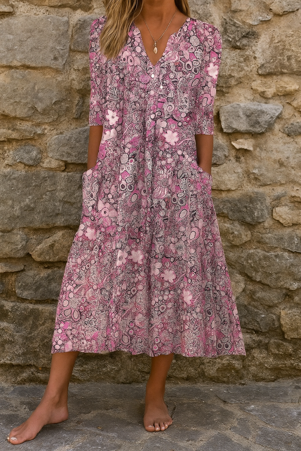 V-Neck Harlow Elegant Dress