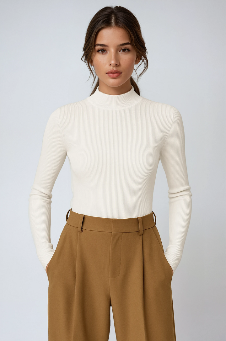 CLEO™ Ribbed High Neck Knit top