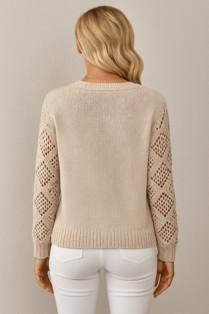 GLYNICE™ Crochet Sleeve Knit open detail