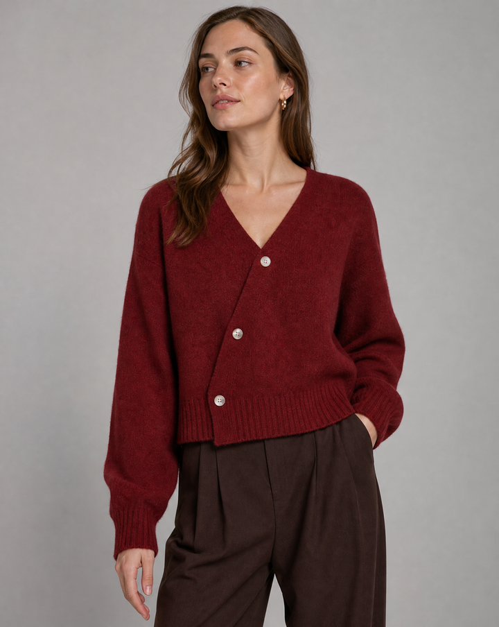 VIVIENNE™ V-Neck Button Knit wool blend