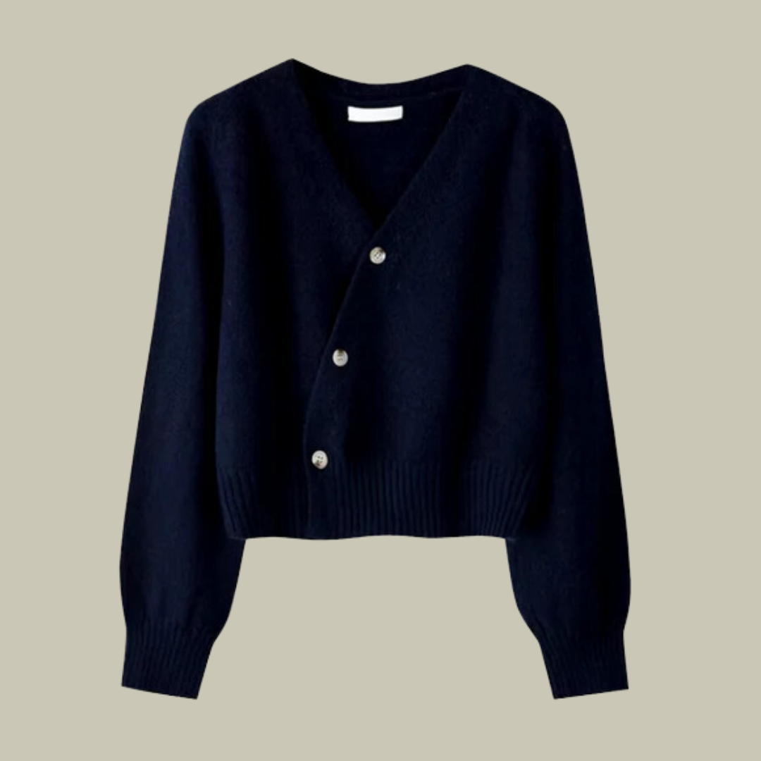 VIVIENNE™ V-Neck Button Knit wool blend