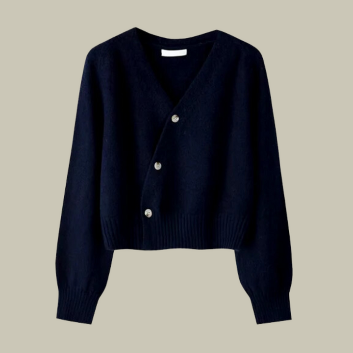 VIVIENNE™ V-Neck Button Knit wool blend