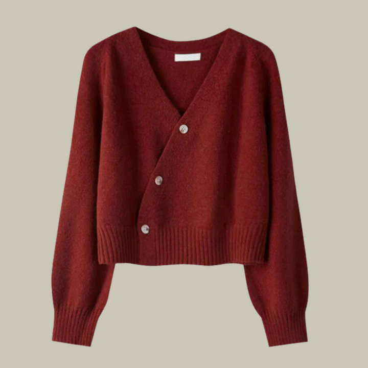 VIVIENNE™ V-Neck Button Knit wool blend