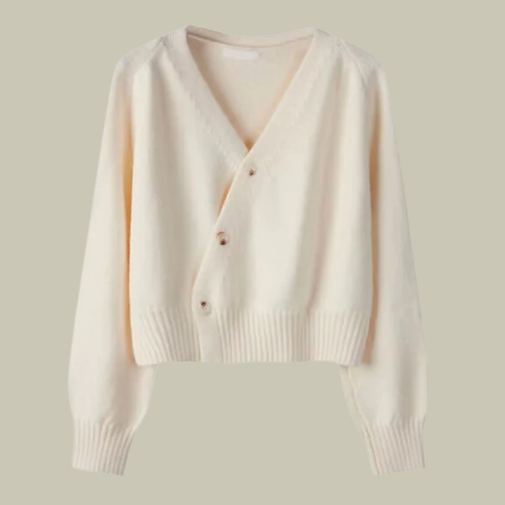 VIVIENNE™ V-Neck Button Knit wool blend