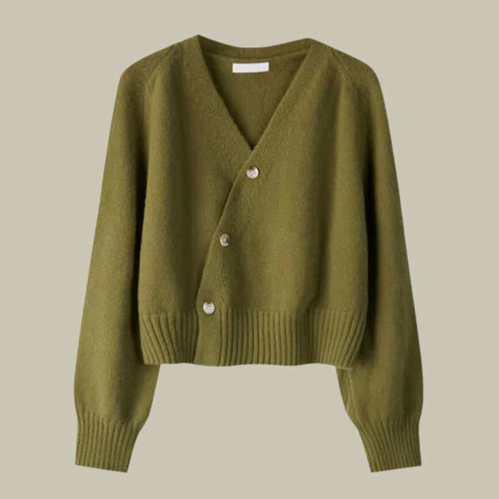 VIVIENNE™ V-Neck Button Knit wool blend