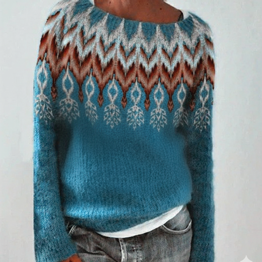 Cozy Knit Sweater with Fair Isle Pattern