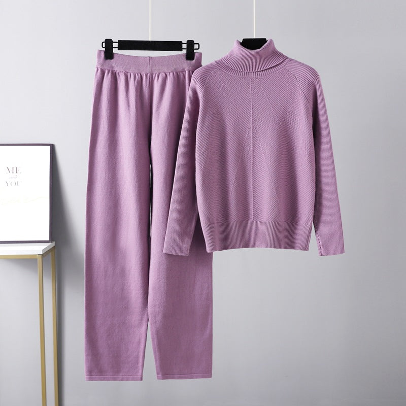 Michelle | Cozy Two-Piece Cable Knit Lounge Ensemble