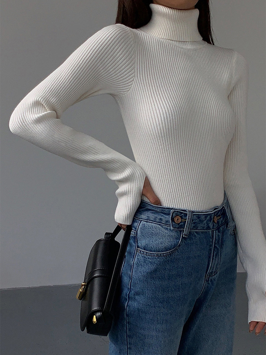 LUCY™ Ribbed Turtleneck spring knit