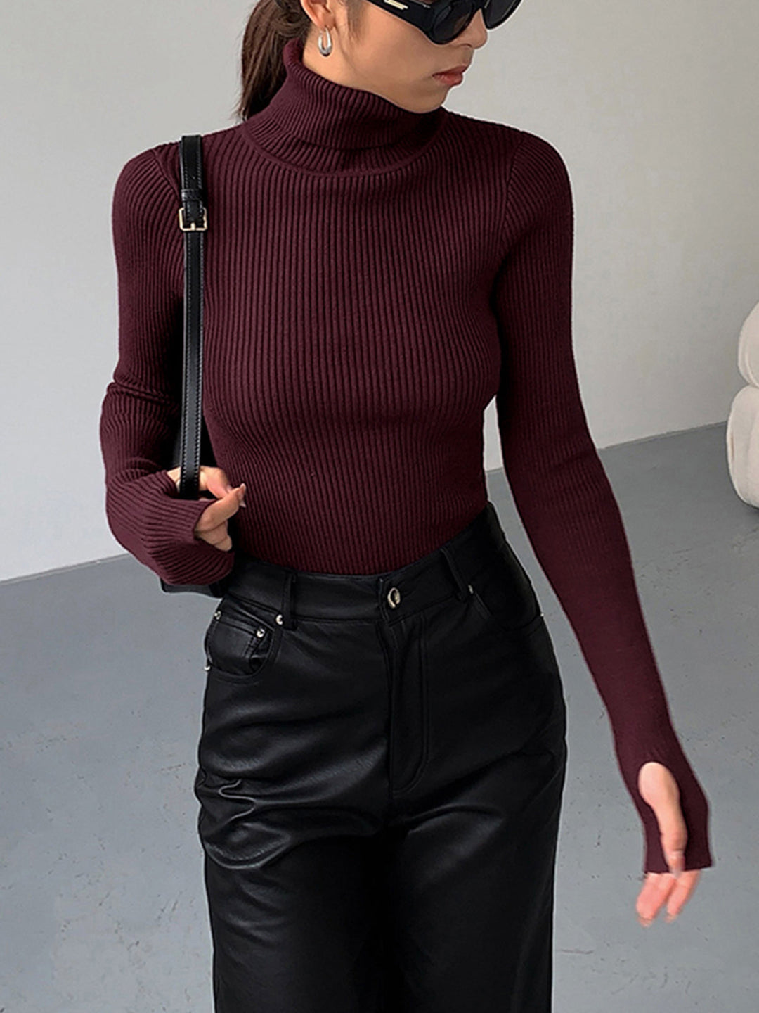 LUCY™ Ribbed Turtleneck spring knit