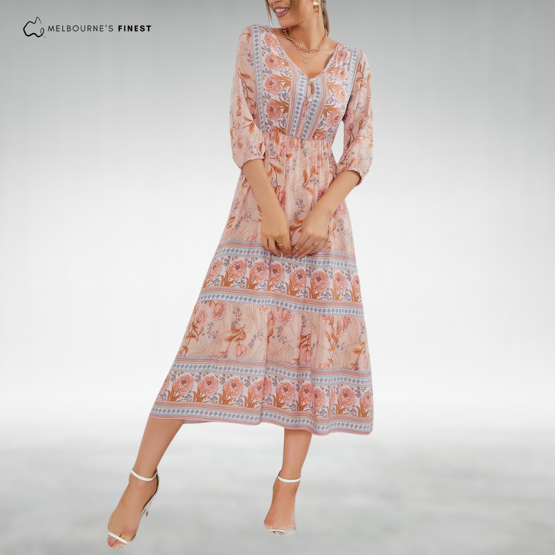 Sonia™ Boho Floral Midi Dress