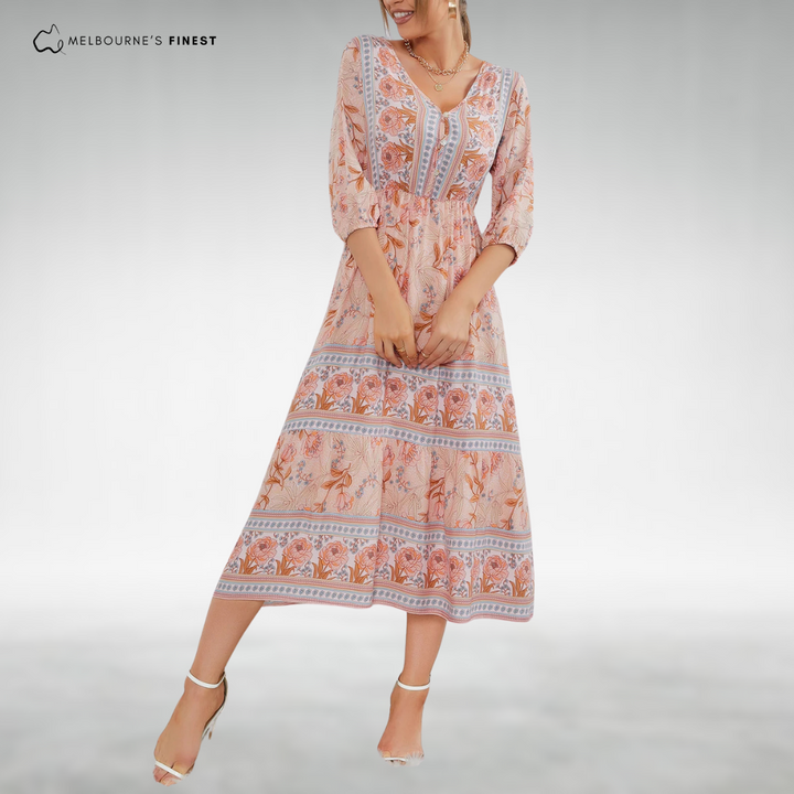 Sonia™ Boho Floral Midi Dress