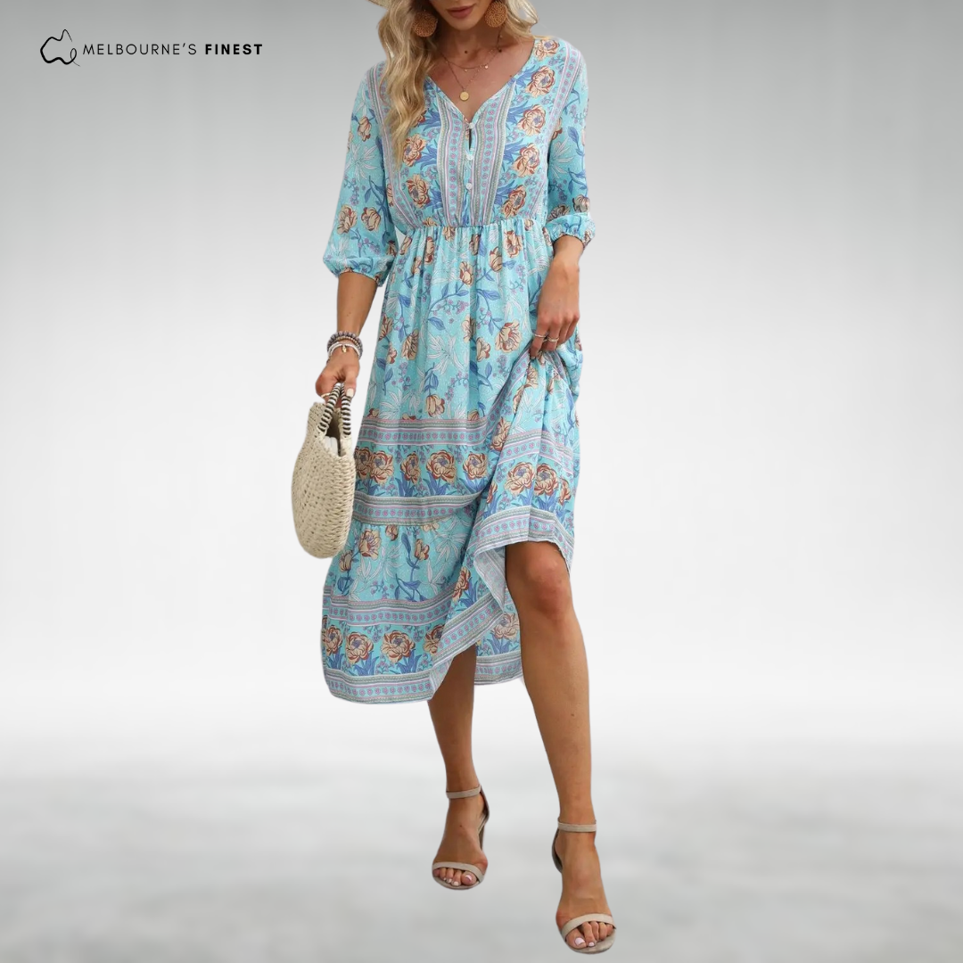 Sonia™ Boho Floral Midi Dress