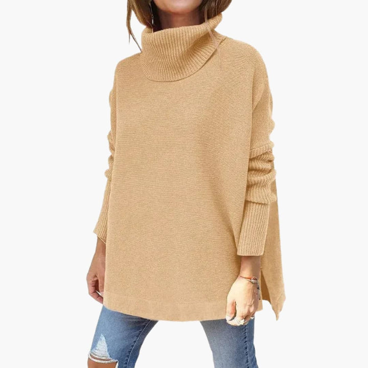 Oversized Turtleneck Sweater Women Cozy Relaxed Fit