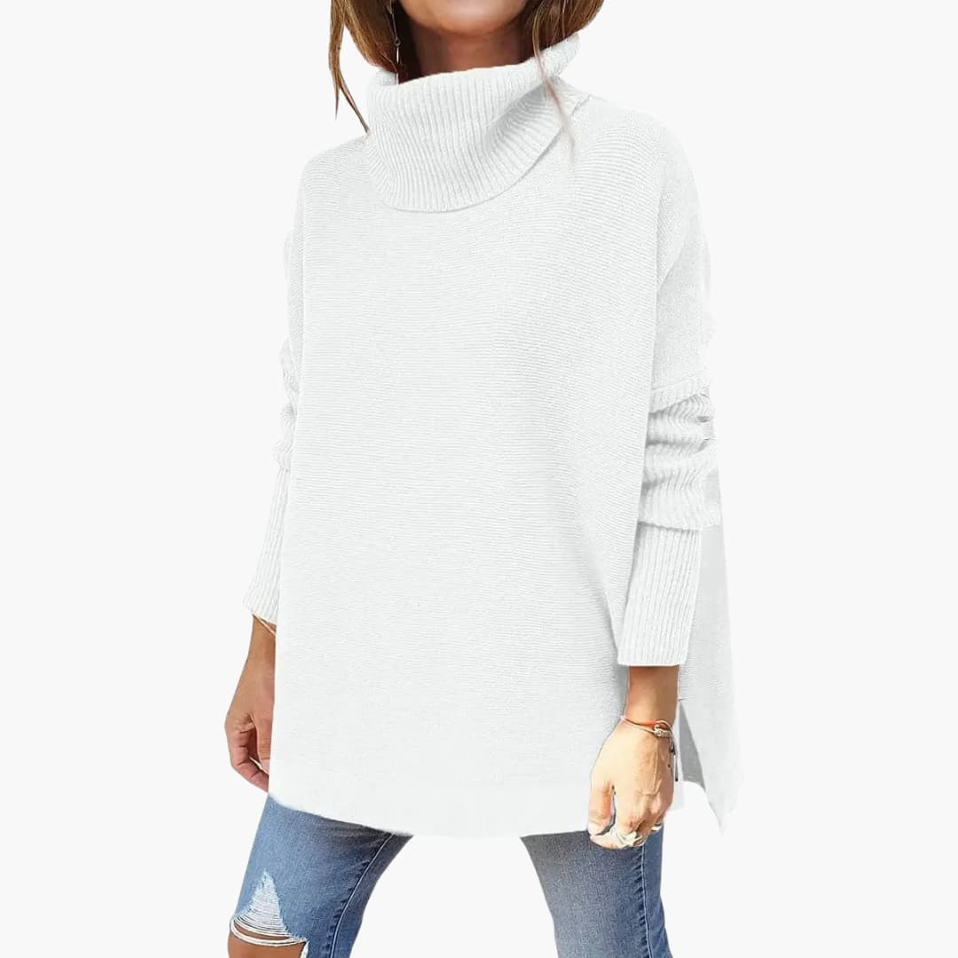 Oversized Turtleneck Sweater Women Cozy Relaxed Fit