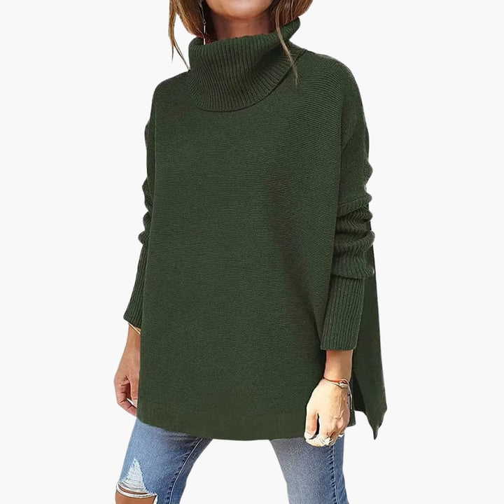 Oversized Turtleneck Sweater Women Cozy Relaxed Fit