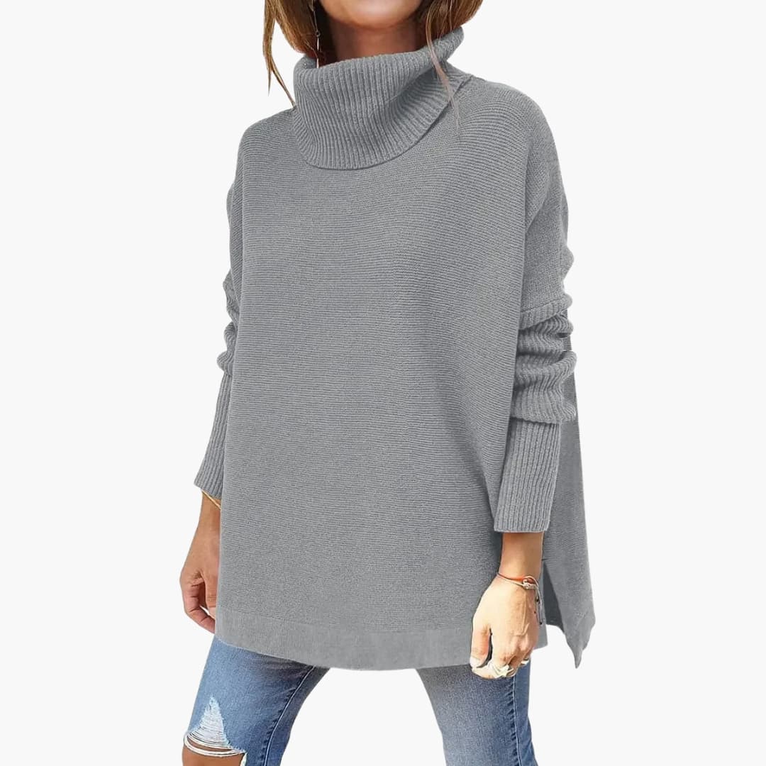 Oversized Turtleneck Sweater Women Cozy Relaxed Fit