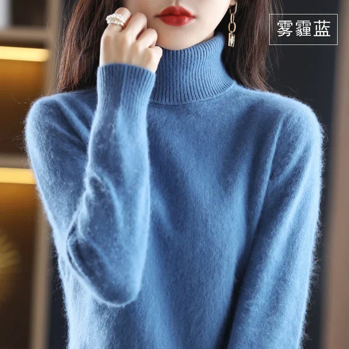 Women’s Turtleneck Sweater Soft Knit Slim Fit Top