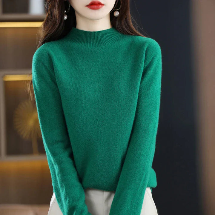 Women’s Mock Neck Sweater Slim Fit Soft Knit Top